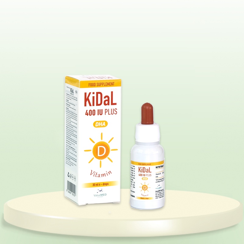 Kidal 400 IU Plus.Bổ Sung Vitamin D3,DHA Giúp Hấp Thu Canxi,Phát Triển Trí Não