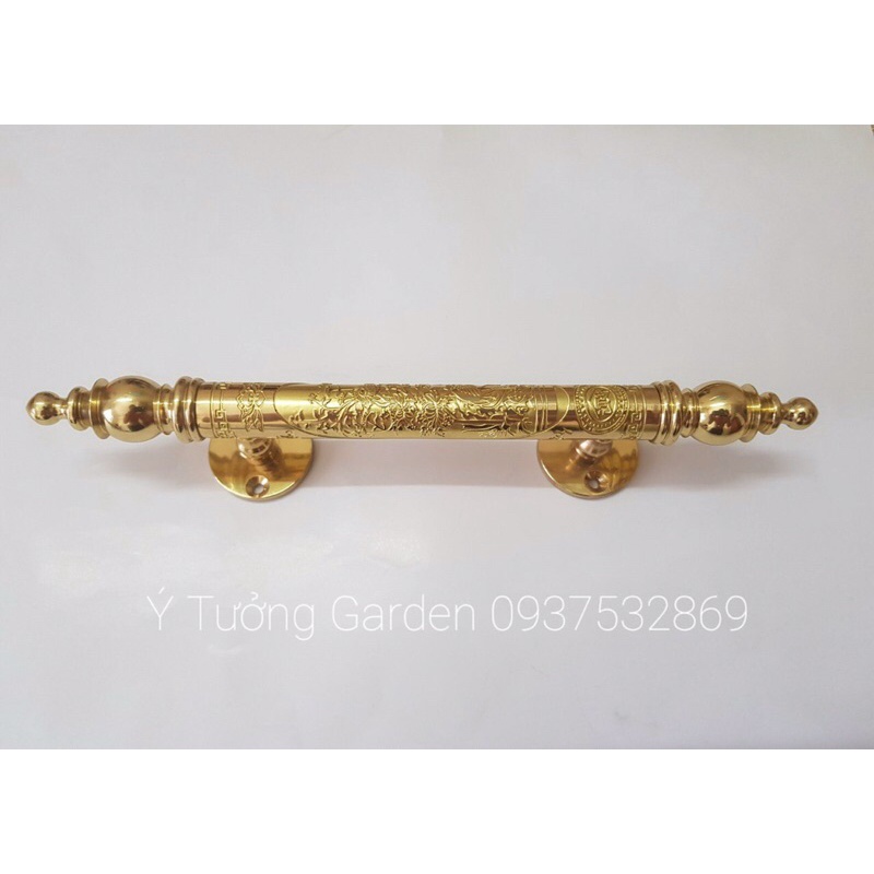 Tay nắm cửa cổng, cửa gỗ đồng thau đúc( dài 40cm màu vàng cổ điển)