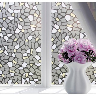 Cuộn 5m giấy dán kính ĐÁ SỎI ĐEN khô rộng 45cm