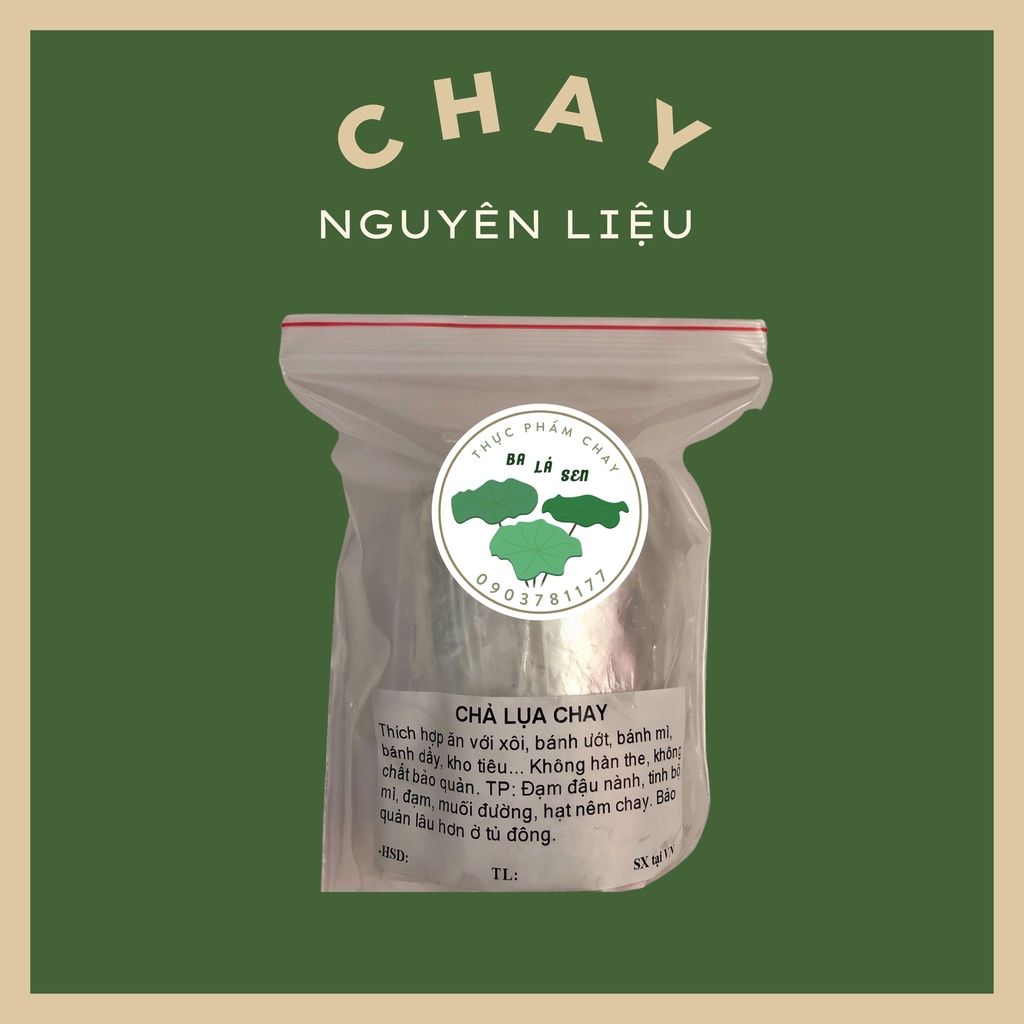 [Thực phẩm chay ăn liền] Chả lụa chay Ba Lá Sen cao cấp, bảo quản lâu đóng gói 500g