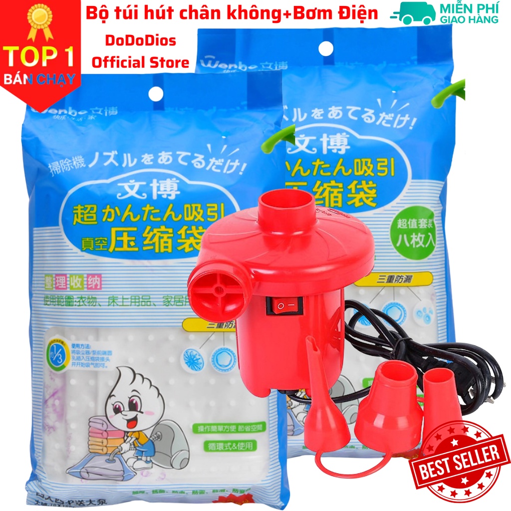 Túi hút chân không DoDoDios-Loại cao cấp DÀY GẤP ĐÔI, KÈM NẮP VAN CHỐNG RÒ RỈ HƠI, chống nước, tránh ẩm, nấm mốc quần áo
