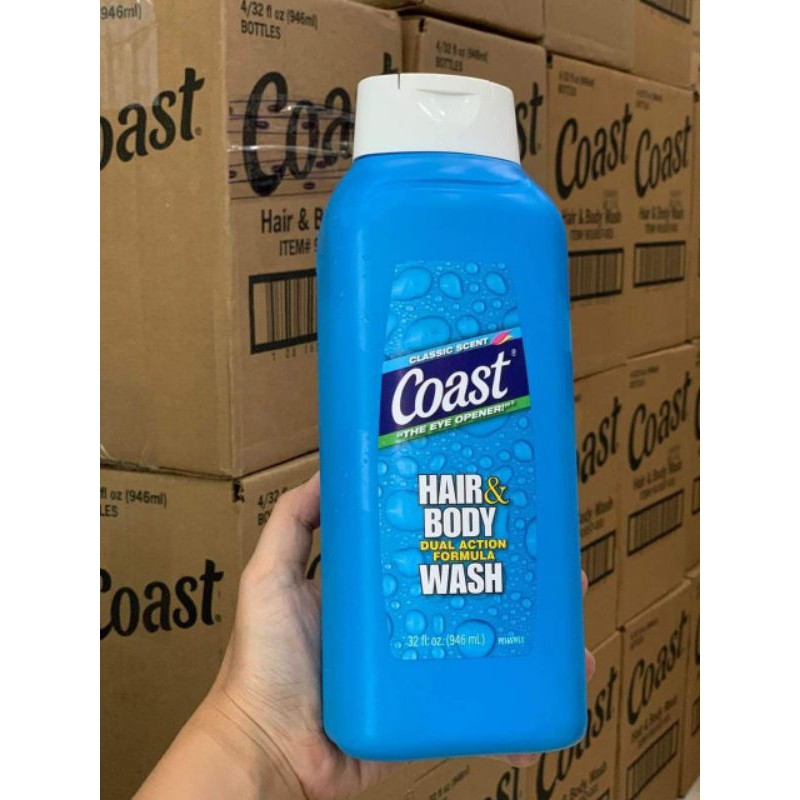 [Chính hãng Mỹ]Sữa tắm gội cho nam Coast Hair & Body Wash 946ml