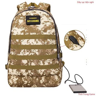 Balo game pubg sắc lính có cổng sạc usb
