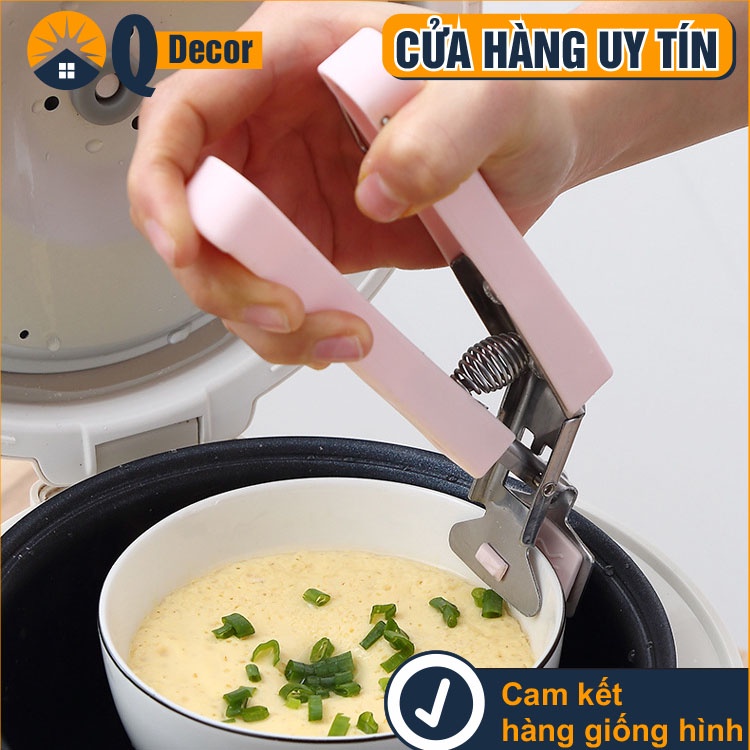 Kẹp gắp đồ nóng, gắp nóng có đệm silicon chống trượt cao cấp_Qdecor