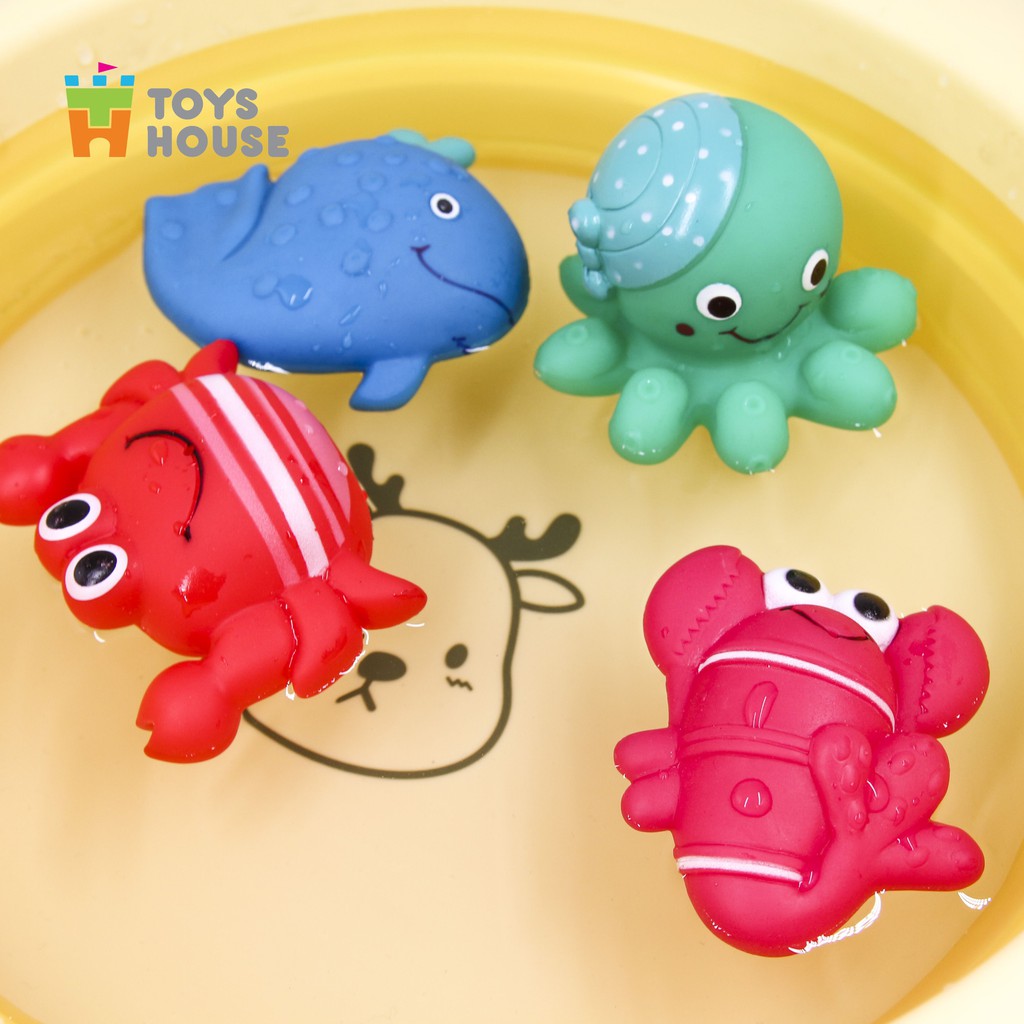 Đồ chơi nhà tắm cho bé-set 4 món sinh vật biển vô cùng dễ thương Toys House, hàng chính hãng