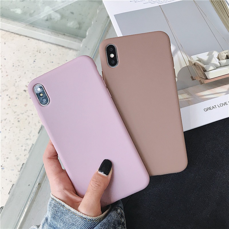 Ốp lưng Samsung J8 J7 J6 J4 A9 A7 A6 Plus Prime Pro 2018 Candy Frosted Solid Color Soft Phone Case