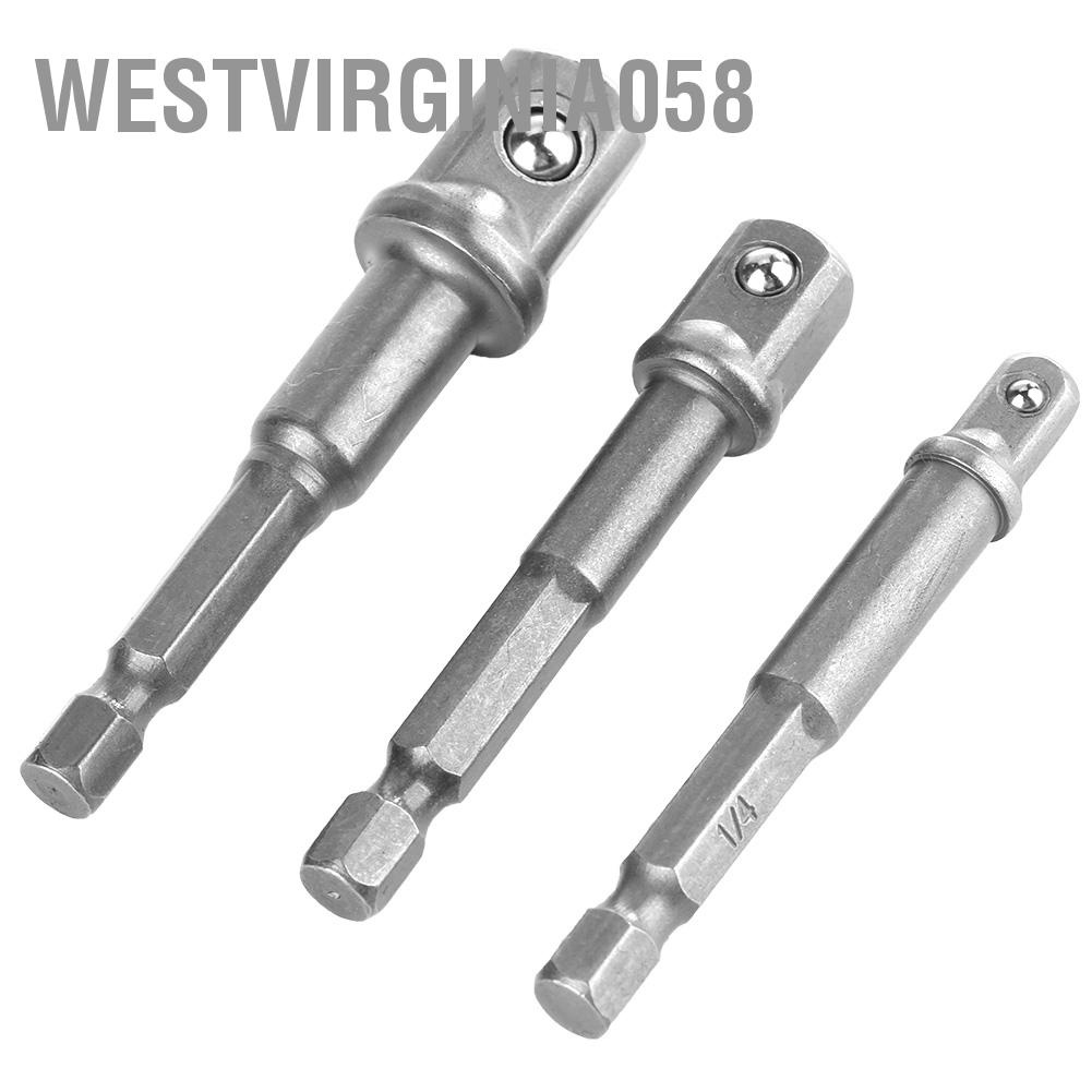 Có thể bán buôn 3pcs 1/4 &quot;Hex Shank đến 3/8&quot; 1/2 &quot;Square Adapter cho Cờ lê ổ cắm máy khoan điện  Westvirginia058 Hàng giao ngay