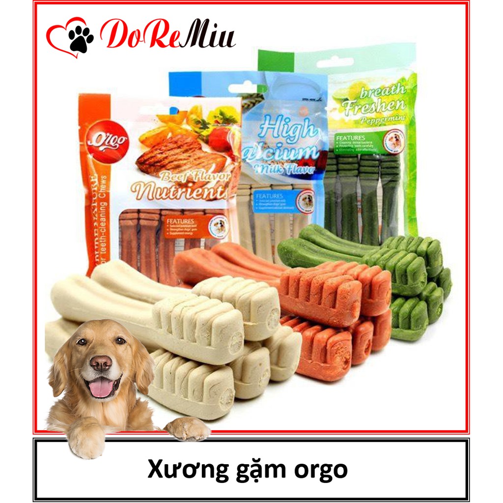 Doremiu - (1 gói) Xương Gặm Orgo Sạch Răng Thơm Miệng Cho Chó (xương bàn chải)