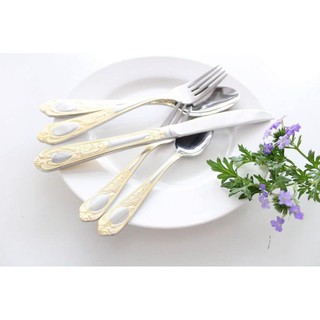 Bộ dao thìa dĩa Mulex Rococo - 30 món mạ vàng Germany