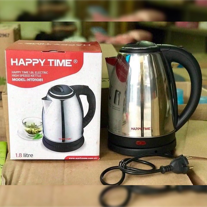 Ấm Siêu Tốc 1.8Lít HAPPY TIME HTD1088 Bình Siêu Tốc Chính Hãng Bảo Hành 12 Tháng Toàn Quốc