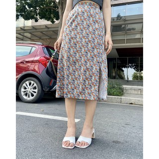 Chân váy hoa vintage nhiều màu - Chân váy dài vintage 2 lớp