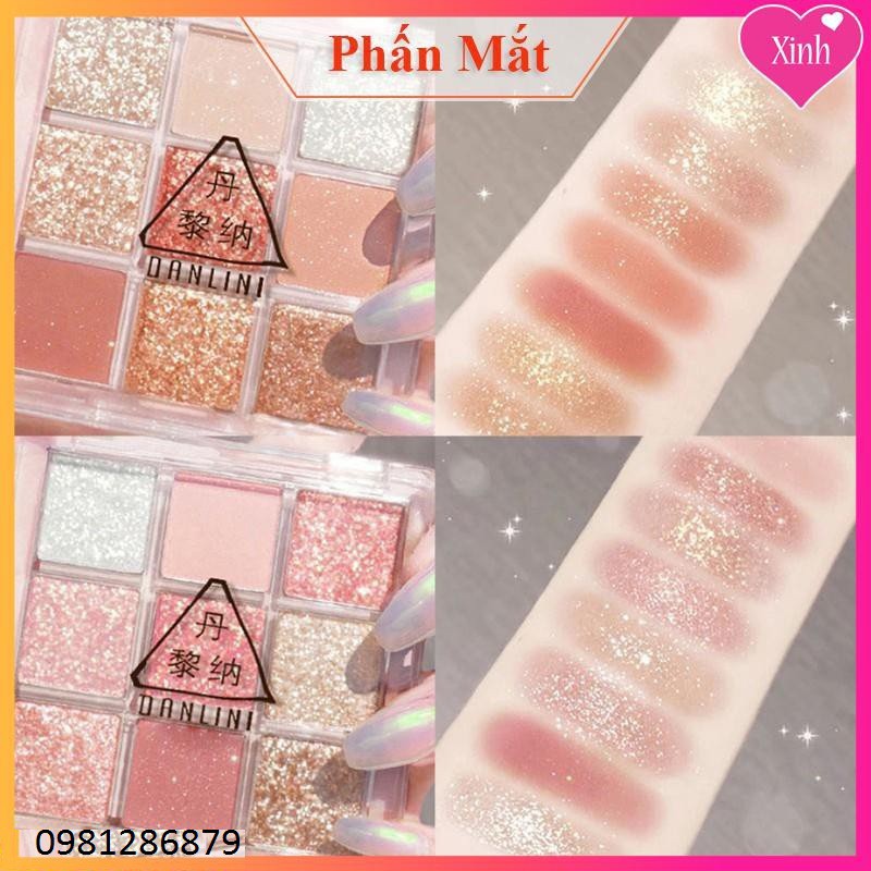 Bảng phấn mắt nhũ 9 ô vuông Danlini Baby HT2