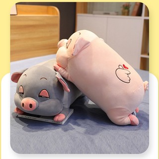 [Rẻ Vô Địch ] Gấu bông con heo nằm ngủ cực đẹp mắt và đáng yêu size 55 cm [ Có hình ảnh - video thực ]