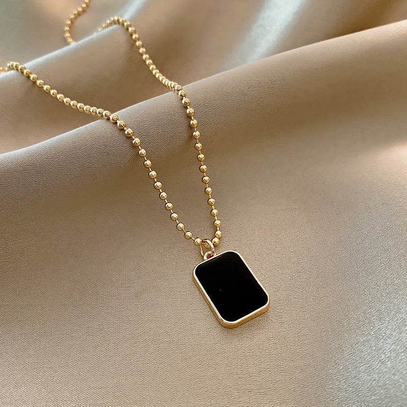 Vòng cổ Sợi Xích Đôi Mặt Hình Học Phong Cách Hip Hop Thời Trang Cho Nữ