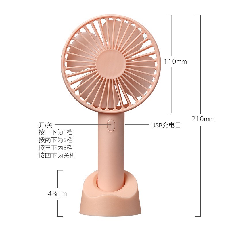 Quạt mini tích điện cầm tay có đế để bàn 3 tốc độ gió N9S