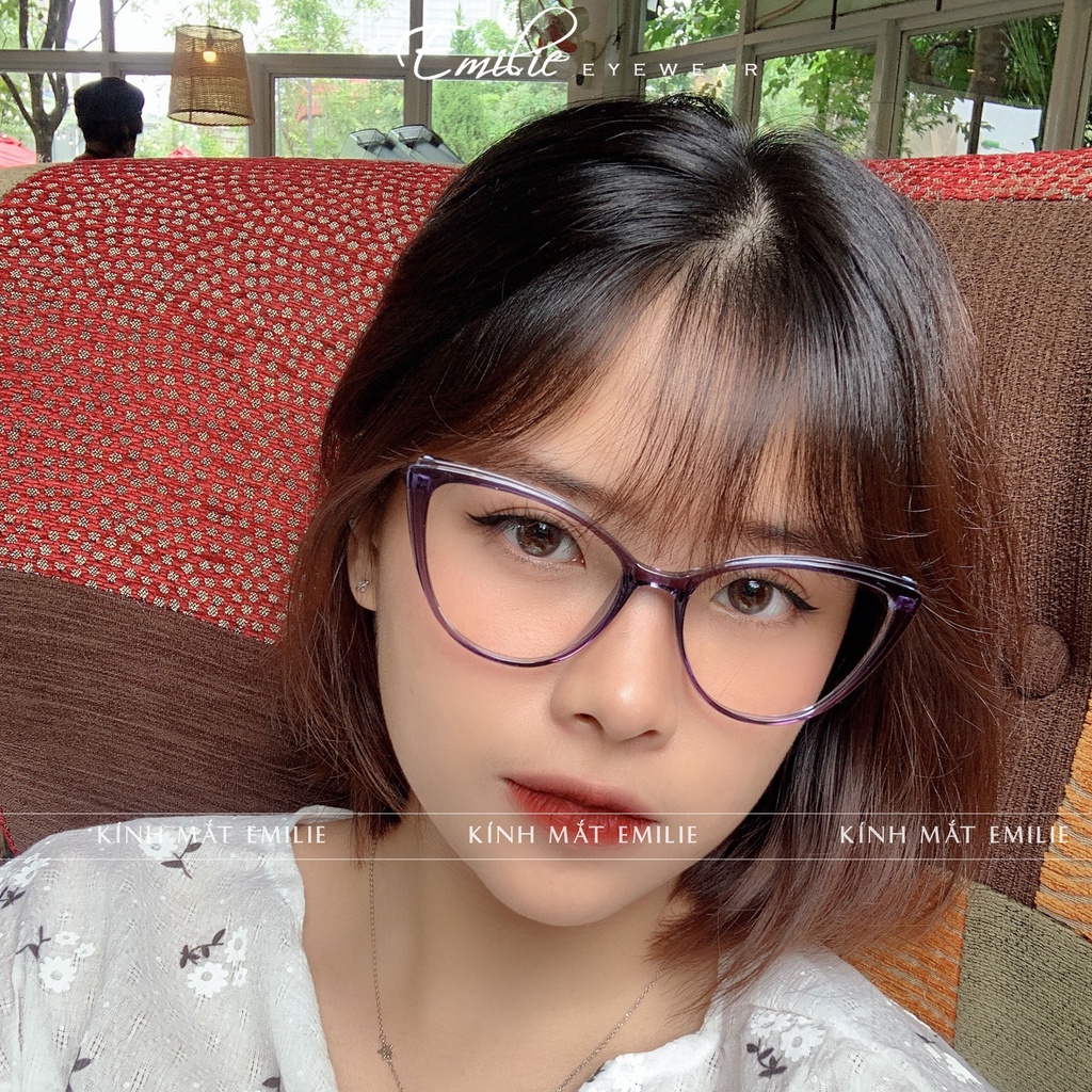 Gọng kính mắt mèo nhựa dẻo càng nhíp chắc chắn Emilie eyewear phụ kiện thời trang 7820