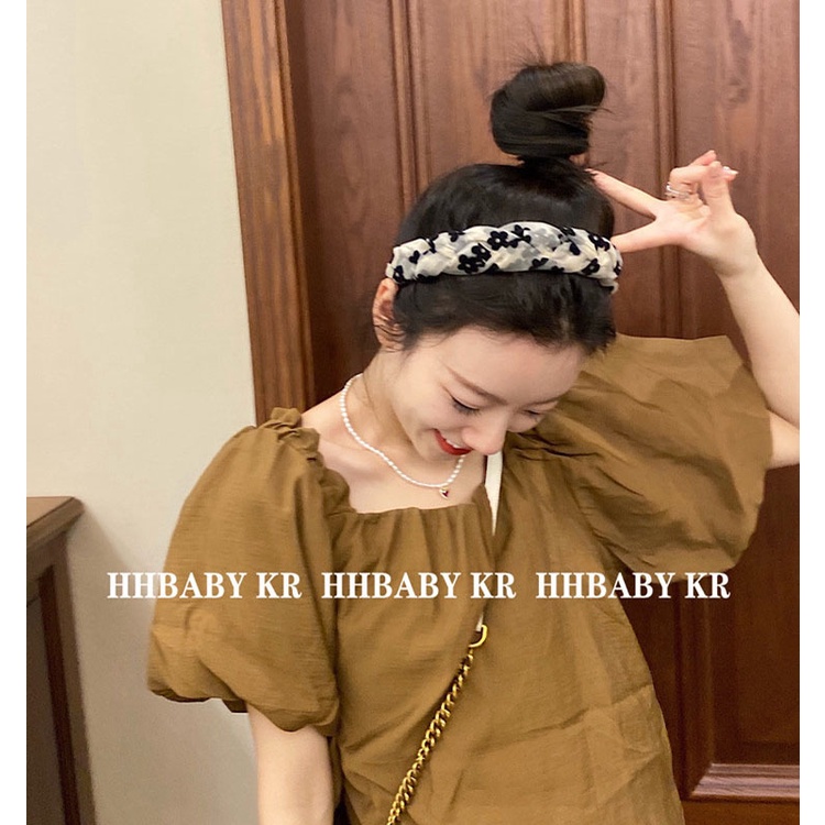 Băng Đô Cài Tóc Dạng Lưới Xoắn Họa Tiết Hoa Phong Cách retro Pháp Dễ Phối Đồ Cho Nữ