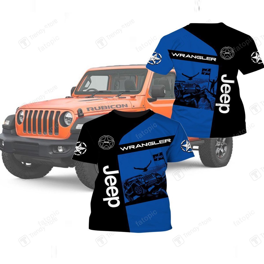 Trên Tất Cả In 3d jeep wrangler Áo Sơ Mi Phiên Bản 1 Màu Xanh Lam