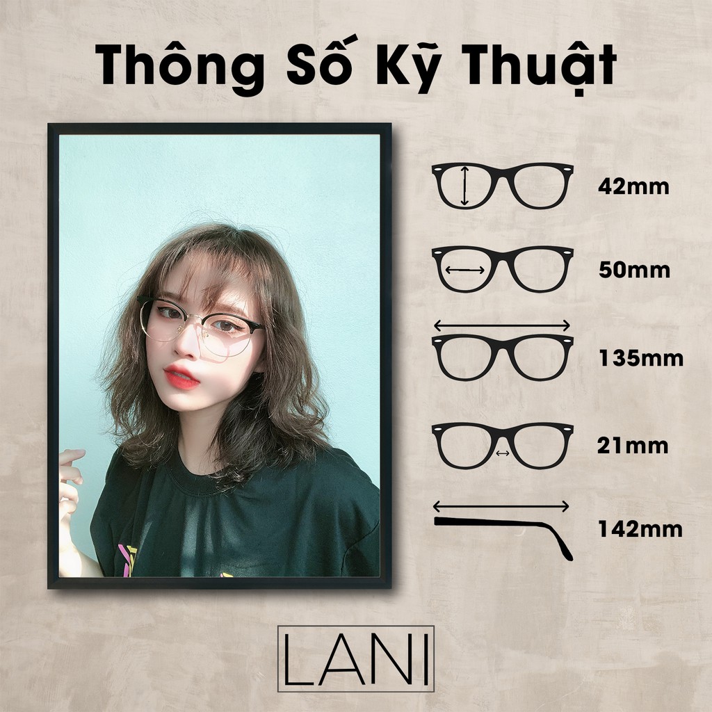 Gọng kính cận nam nữ mắt tròn nhựa dẻo siêu bền dễ đeo LANI 6214 - Mắt kính có độ theo yêu cầu