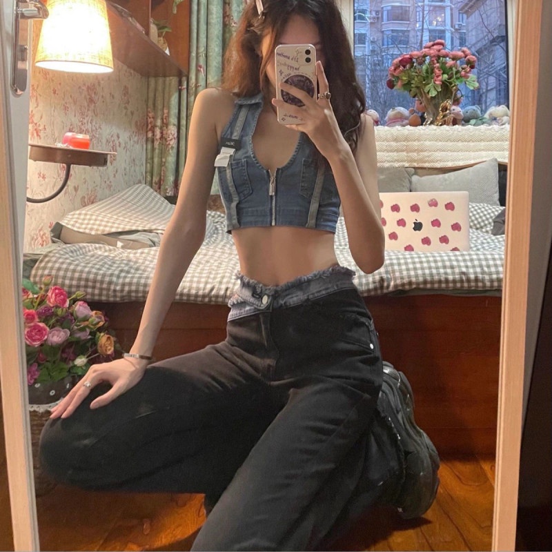 Quần Jeans Nữ Lưng Cao Ống Loe Thời Trang