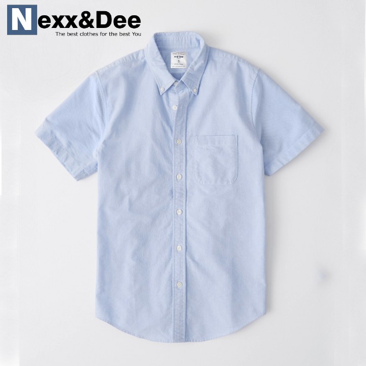 Áo sơ mi nam tay ngắn vải Oxford denim trắng công sở cao cấp Nexx&Dee SM05