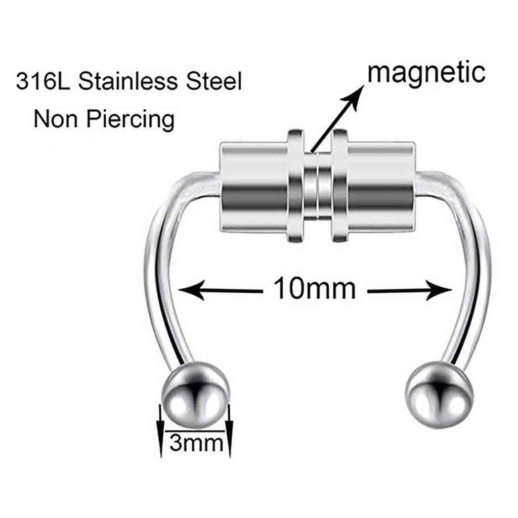 Khuyên Mũi Nam Châm Chất Liệu Hợp Kim