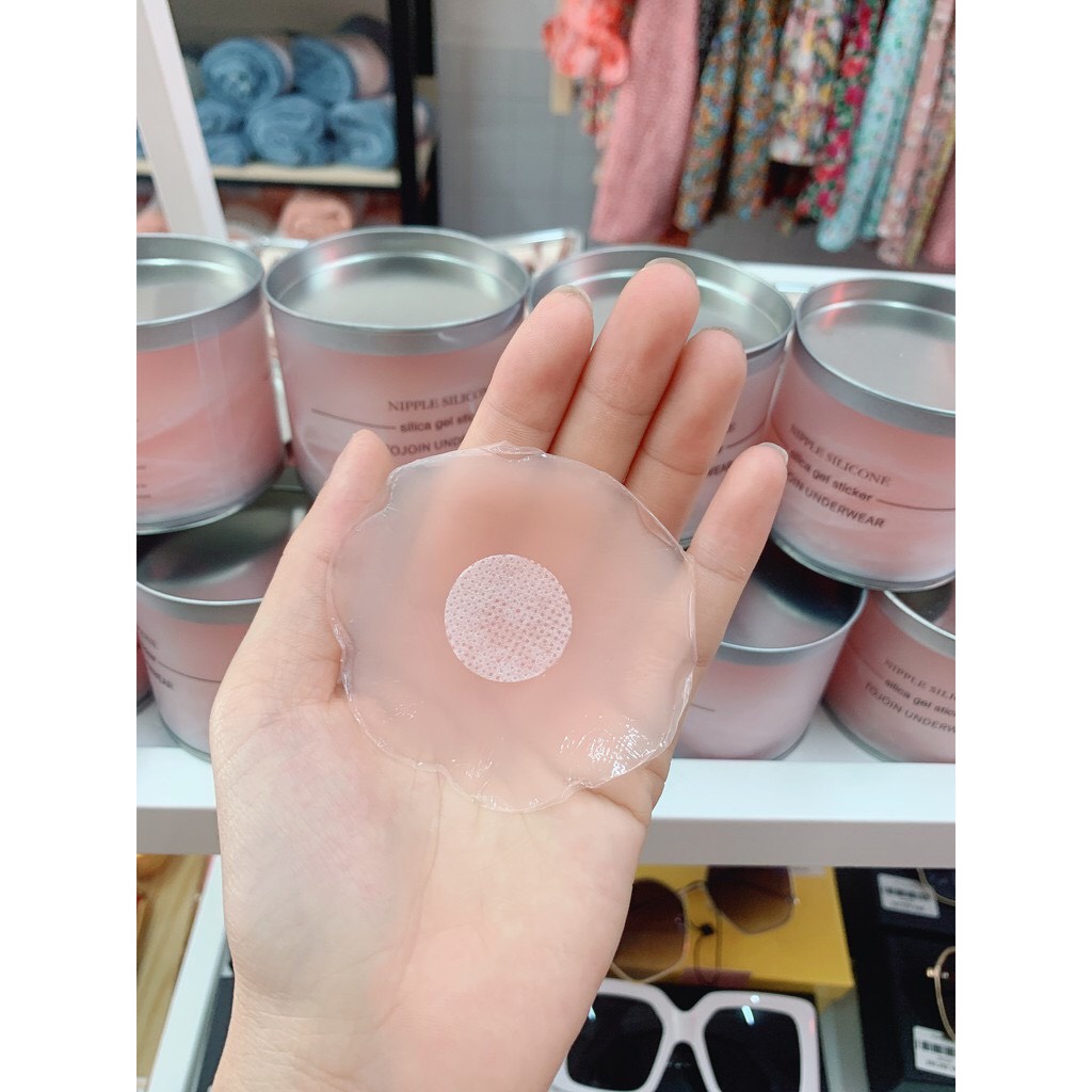 Miếng dán ngực silicon - 10 miếng dán ti, nhũ hoa hộp hồng