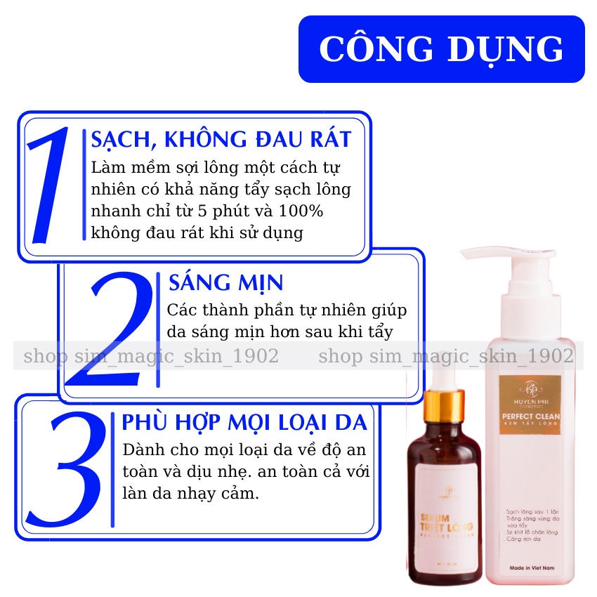 Kem Tẩy Lông Huyền Phi Tặng Serum Triệt Lông.