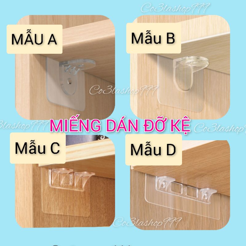 Miếng dán  đỡ kệ tủ, kệ góc, khung tranh, dán tường gạch men, gỗ phẳng, tủ nhựa