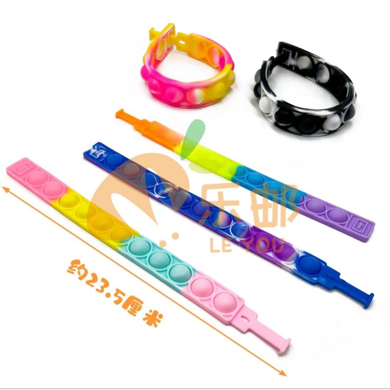 VÒNG TAY POP IT CẦU VỒNG SẮC MÀU GIẢM STRESS SILICON (BẤM BONG BÓNG)