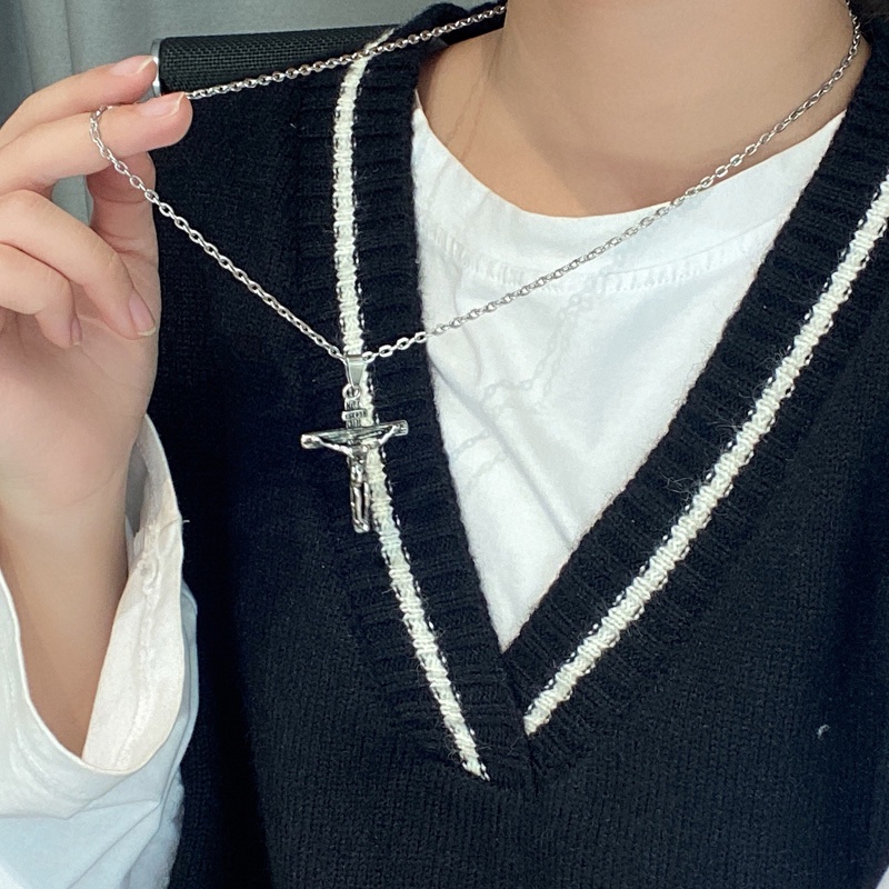 Vòng cổ Thép Titan Mặt Thánh Giá Thời Trang Hàn Quốc