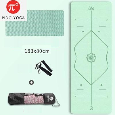 Thảm Yoga định tuyến Pido dày 8mm Cao Cấp Chống trơn trượt - Tặng kèm túi đựng