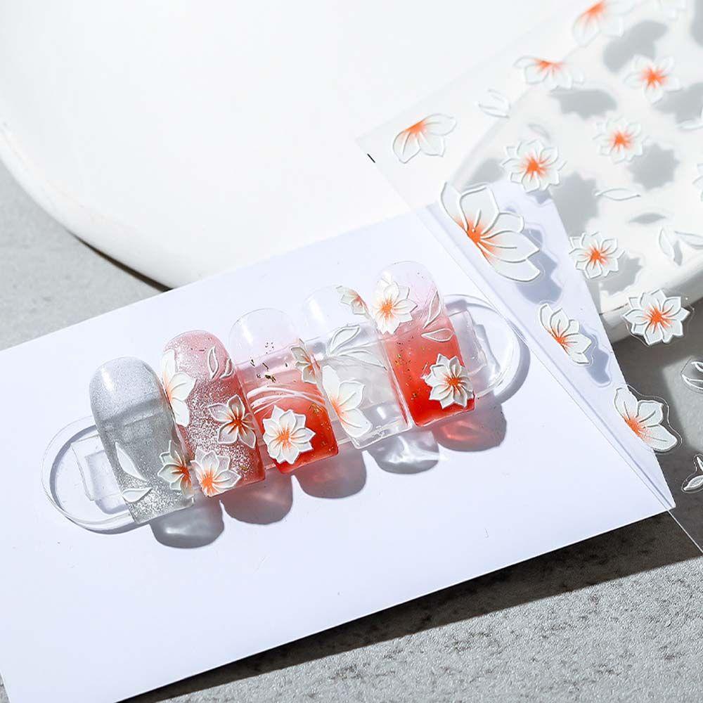 Miếng Dán Trang Trí Móng Tay Họa Tiết Ren Hoa Anh Đào Thời Trang