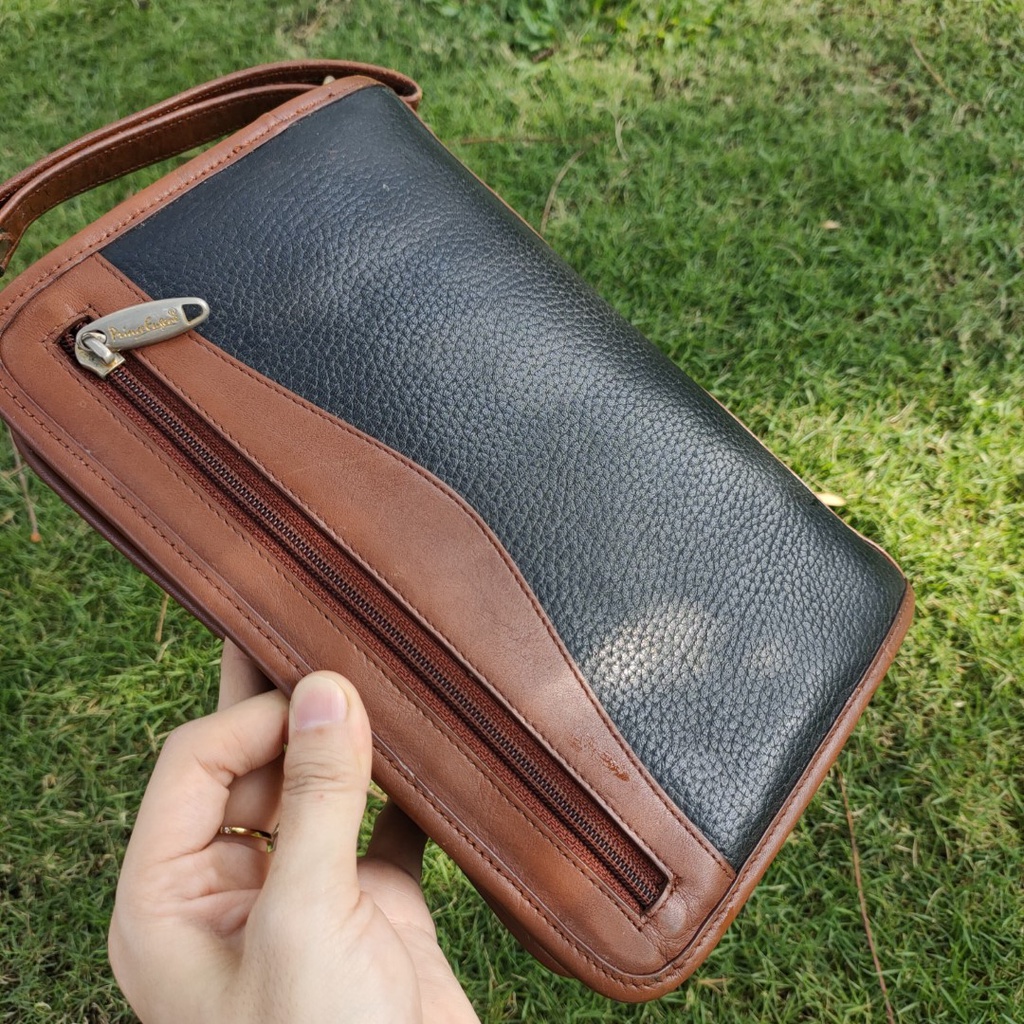 Ví bóp clutch cầm tay Da thật second-hand Đồ Si Bon- TD032