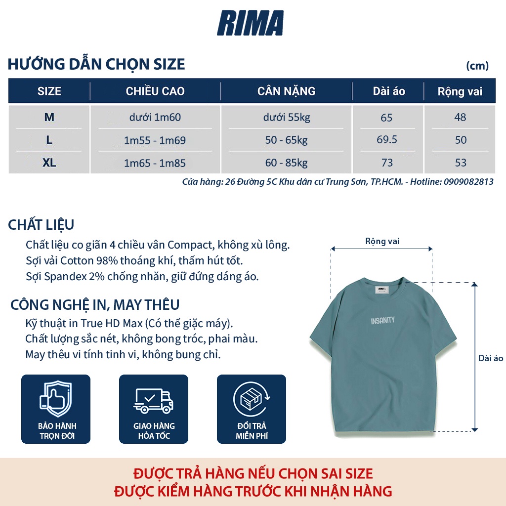 Áo Thun Tay Lở INSANITY Phông Rộng Nam Nữ Unisex Cotton Cao Cấp Đẹp Ngắn Freesize Hình Trắng Đen Xanh Navy Họa Tiết RIMA