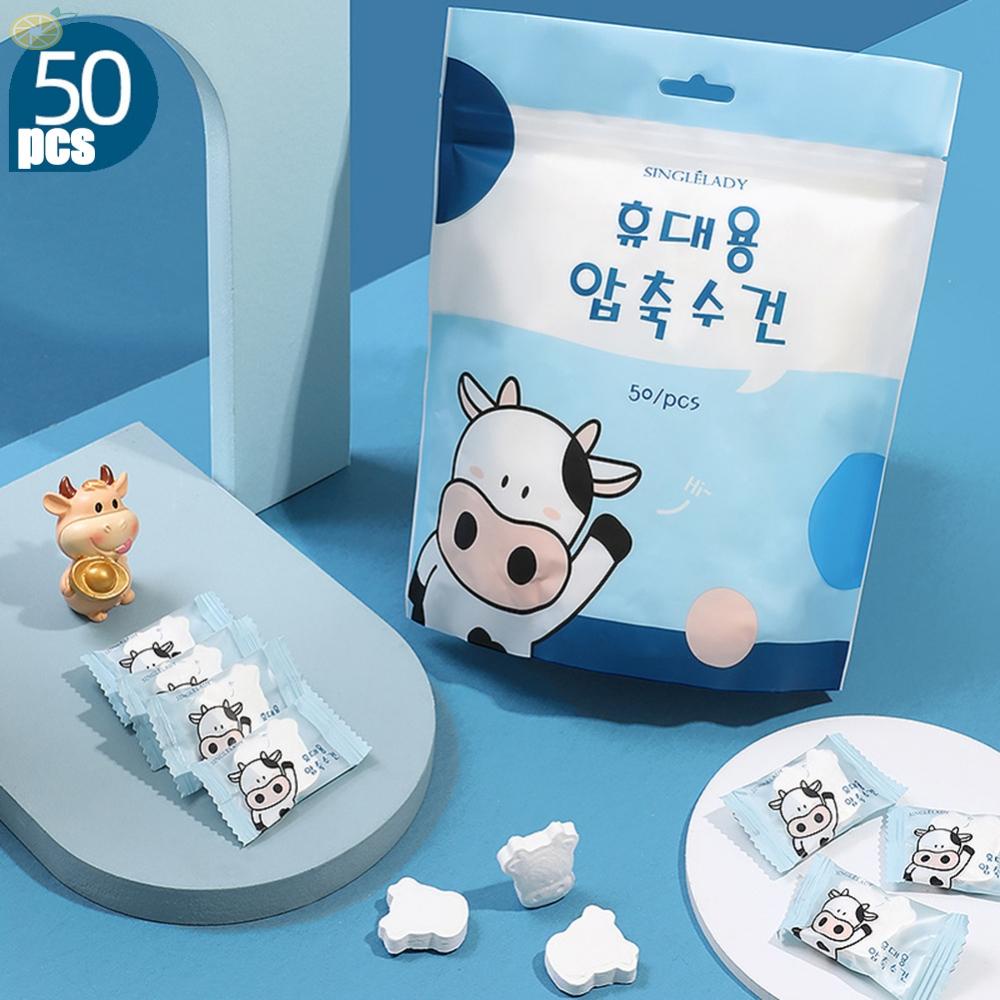 Set 50 Khăn Nén Cotton Cỡ Lớn Có Thể Tái Sử Dụng