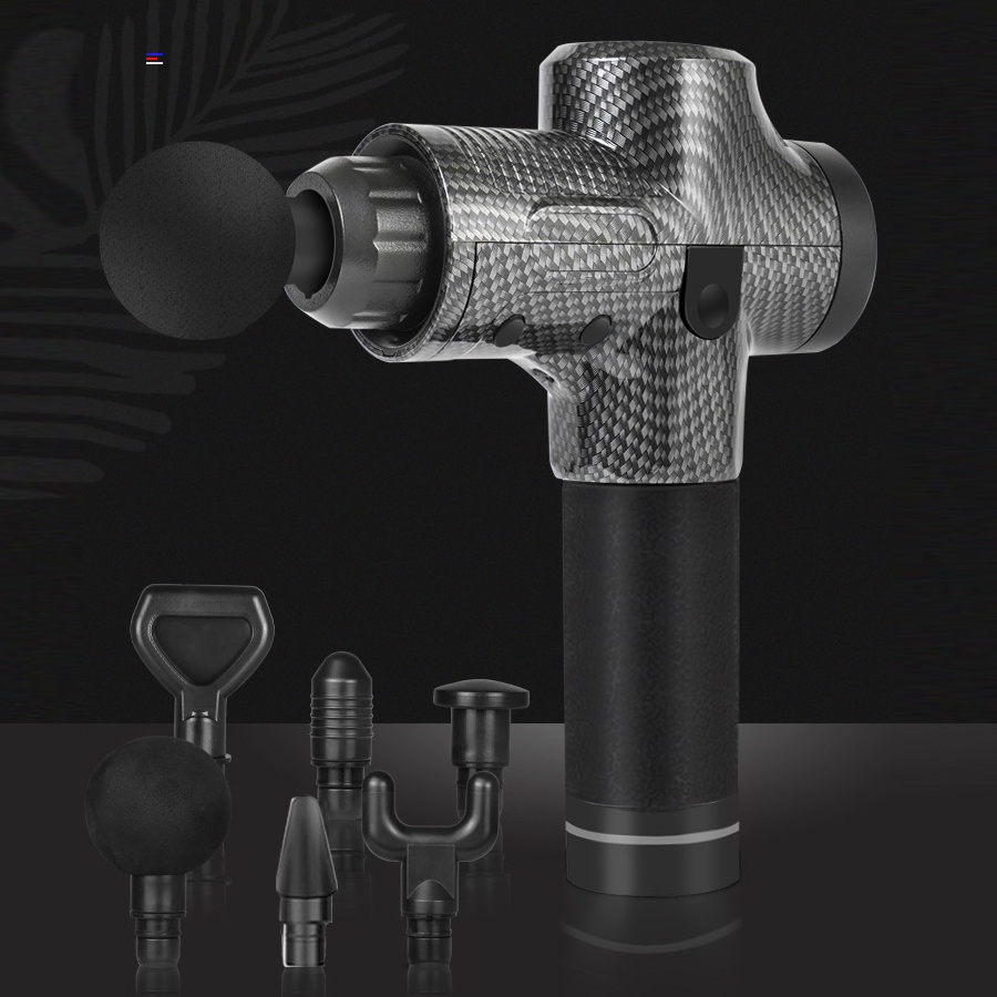 Súng Massage Cầm Tay Cao Cấp Cát Á 6 đầu trị liệu, 20 chế độ rung EM003 - Bảo hành 1 năm