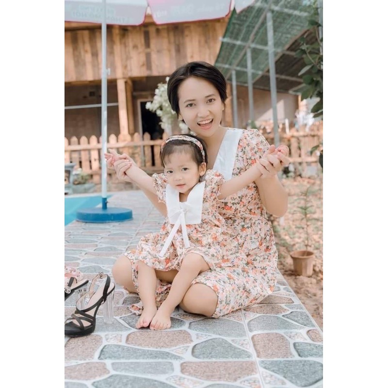 Váy đôi mẹ và bé ⚡𝑻𝑨̣̆𝑵𝑮 𝑩𝑶̛̀𝑴 𝑵𝑮𝑶̣𝑪⚡NHƯ Ý HOUSE'S -  sét váy mẹ và bé cổ thuyền