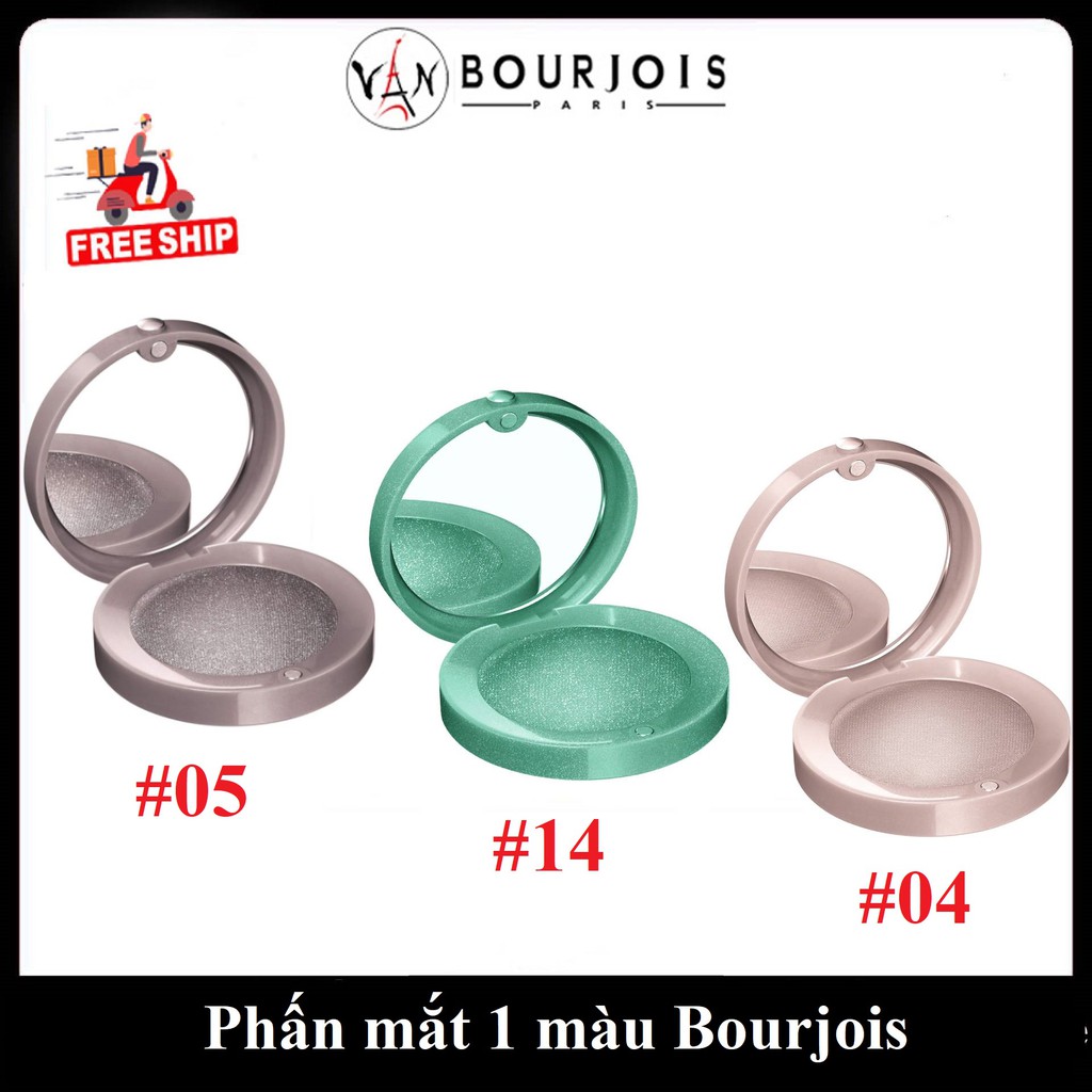 [ Bourjois Pháp ] Phấn mắt 1 màu bourjois số 04 , 05 và 14 cho độ bám cao suốt 12 giờ