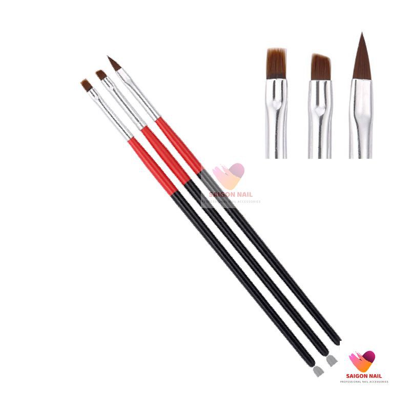 Bộ 3 cọ vẽ 3D cán đen