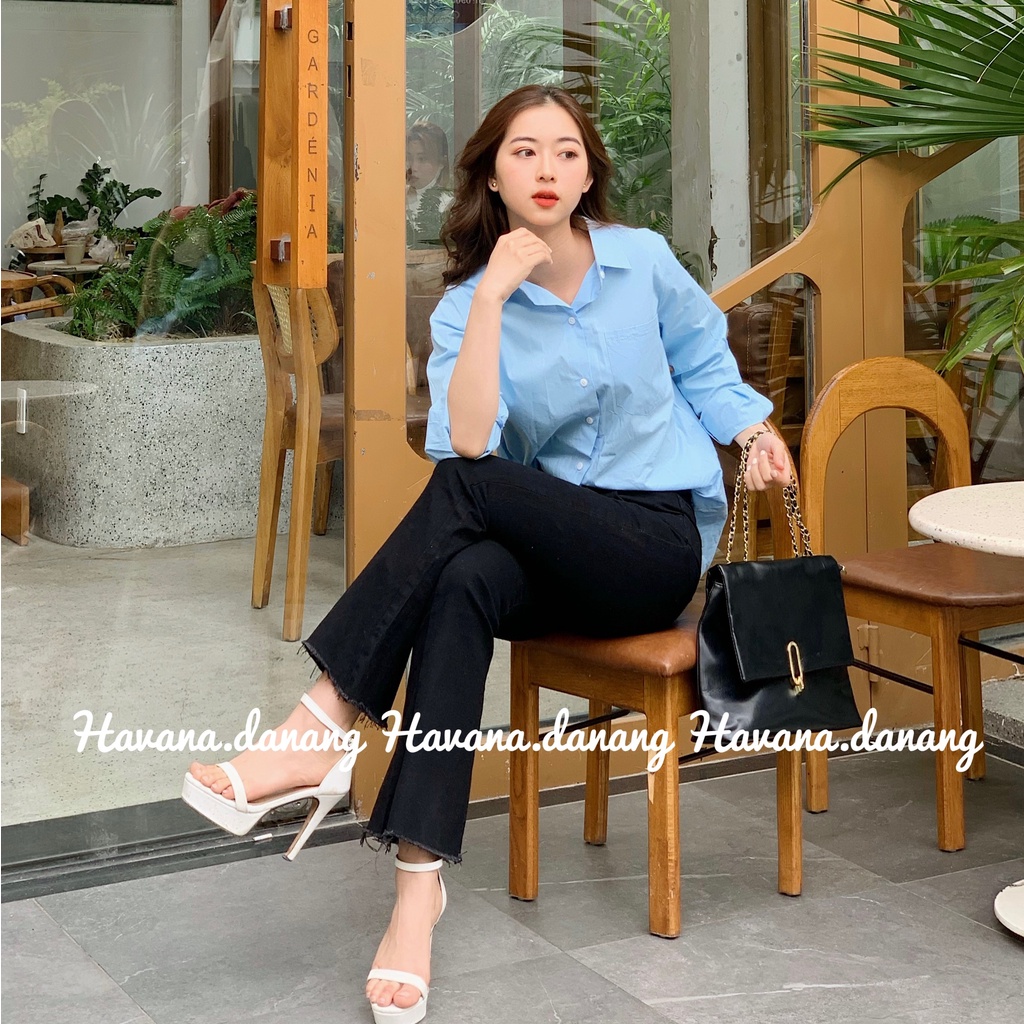 Quần jeans ống loe suông dài, jeans loe trơn | BigBuy360 - bigbuy360.vn