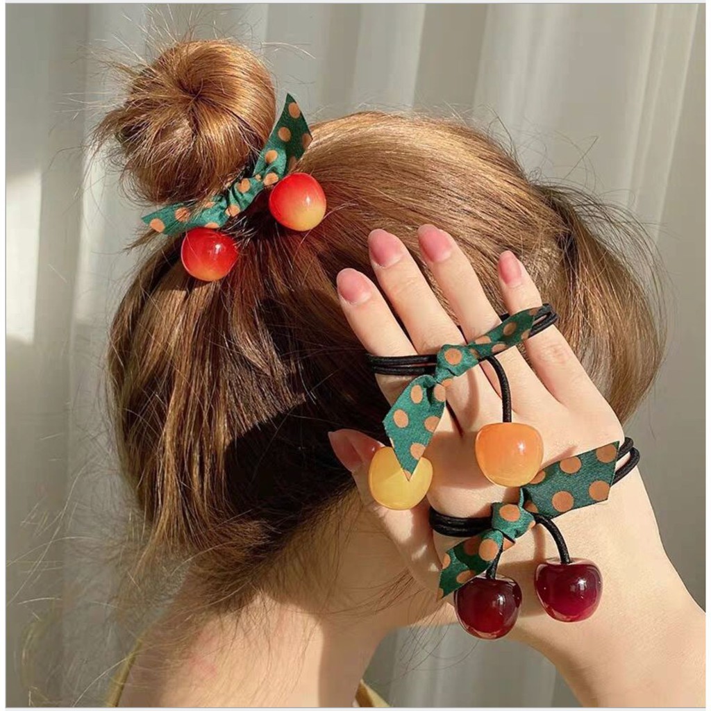 Dây cột tóc hình trái Cherry A092