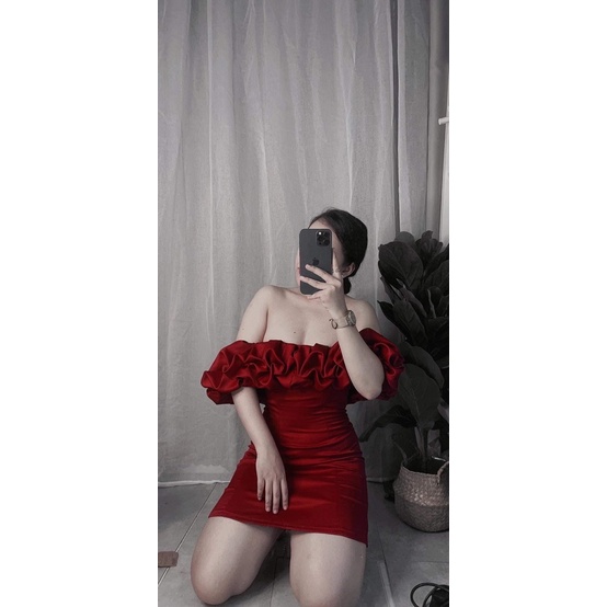 Đầm Chất Tafta Bèo Trễ Vai | BigBuy360 - bigbuy360.vn