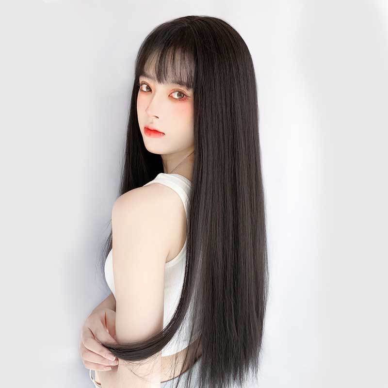 Tóc giả nữ nguyên đầu𝑭𝑹𝑬𝑬𝑺𝑯𝑰𝑷Tóc giả cả đầu thẳng dài tặng wig