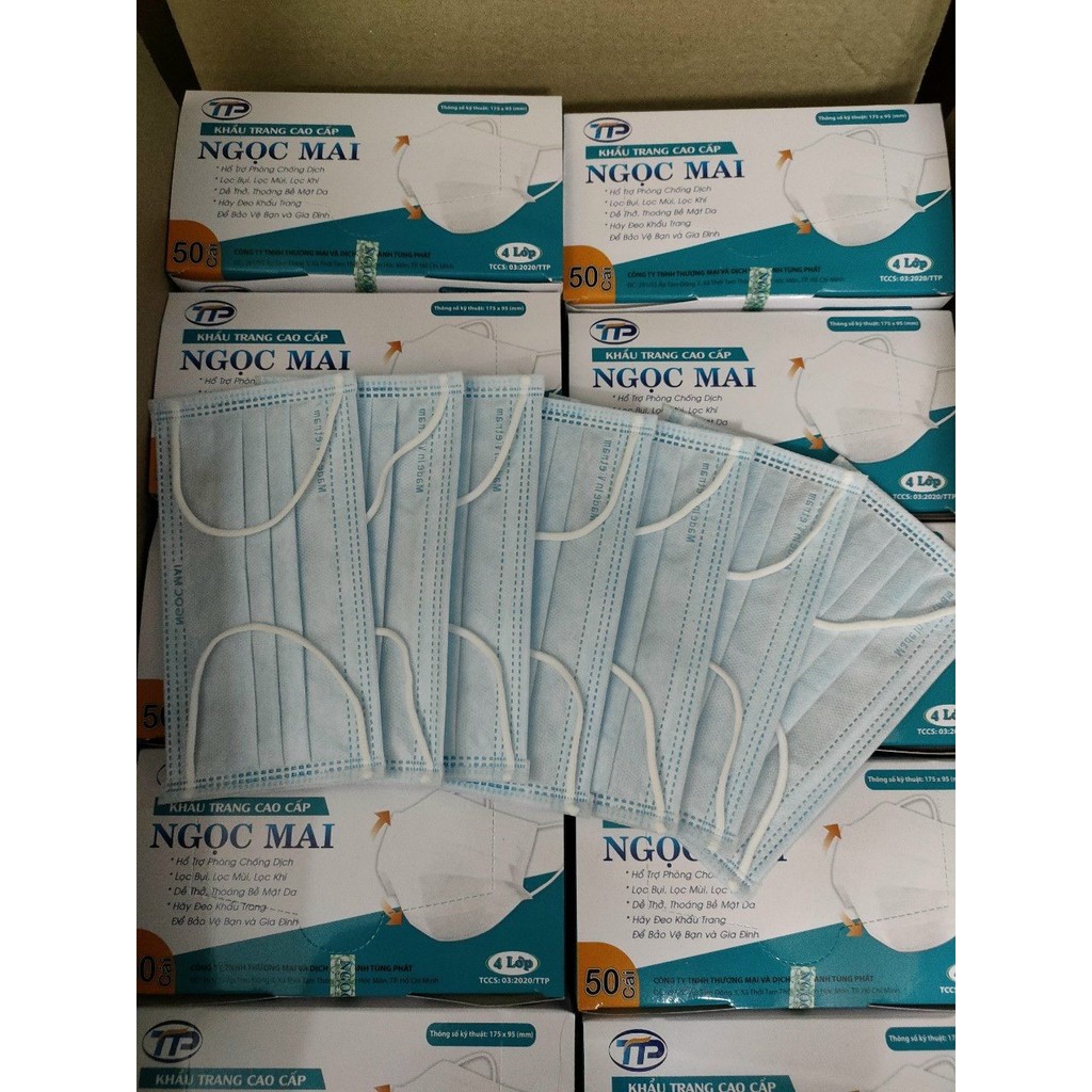 50  cái một hộp KHẨU TRANG Y TẾ 4 LỚP NGỌC MAI | BigBuy360 - bigbuy360.vn