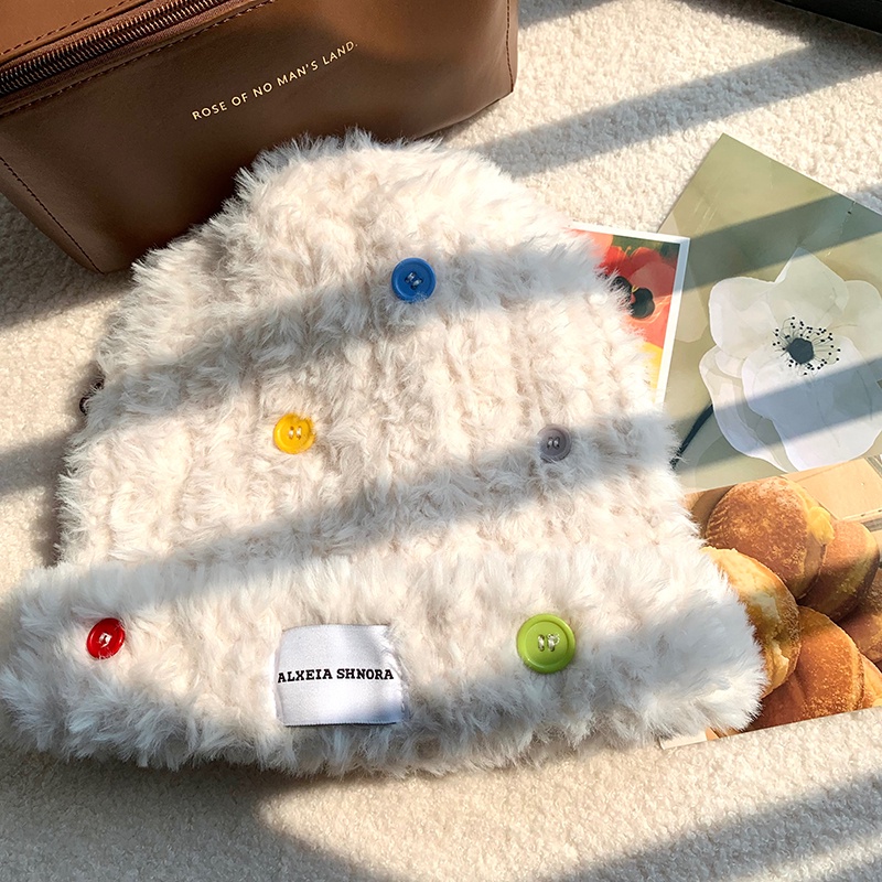 Mũ Bucket Chất Liệu Lông Giả Thời Trang Thu Đông Ấm Áp