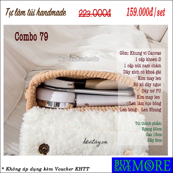 Combo 79- Tự làm túi đan len handmade Cherry, Bộ nguyên liệu đầy đủ.Túi handmade tiktok - Hàng có sẵn, có hướng dẫn.