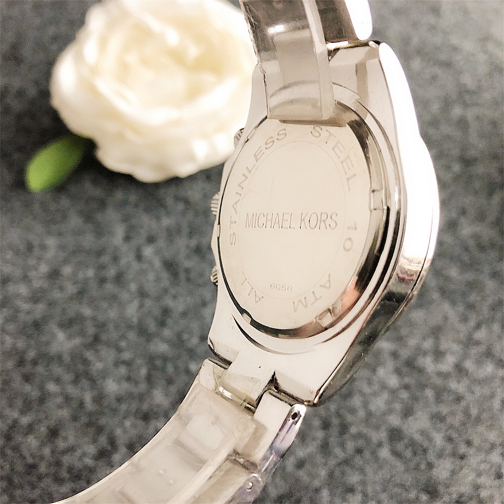 Đồng hồ ba mặt thông thường bằng thép không gỉ MK dành cho nữ Jam Tangan Perempuan