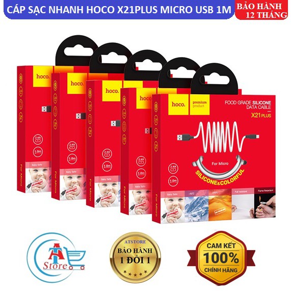 Cáp Sạc Nhanh Micro USB Hoco X21 plus 1m Chính Hãng