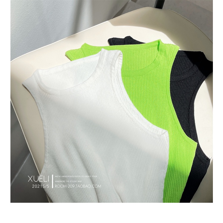 Áo Dệt Kim Không Tay Dáng Ôm Thời Trang Mùa Hè Cho Nữ